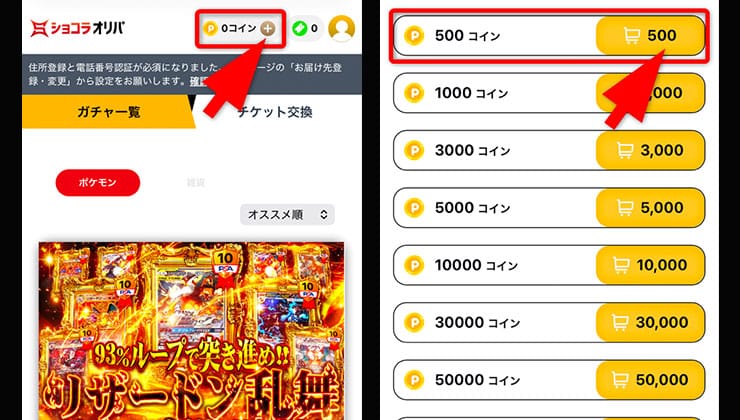 ポイント購入の手順