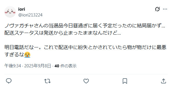 予定通りに届かない口コミ