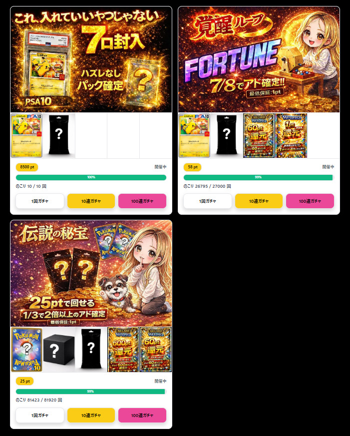 ベルトレカのラインナップ